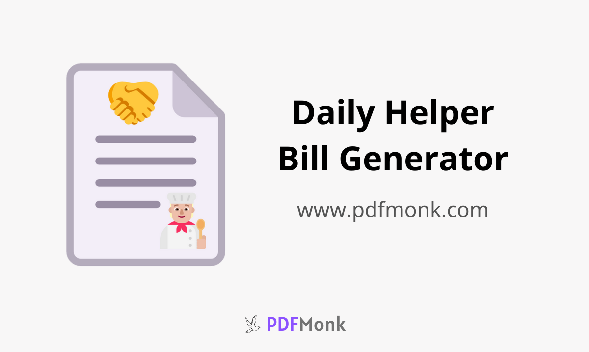 Generate Daily Helper Bill Online to reimburse assistant allowance ...